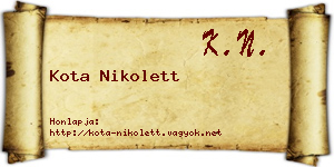 Kota Nikolett névjegykártya